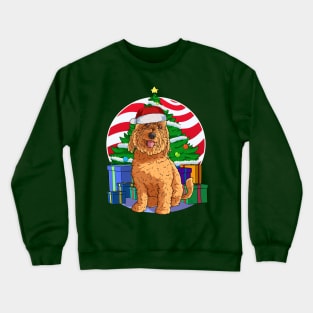 Goldendoodle Dog Cute Santa Christmas Gift Crewneck Sweatshirt